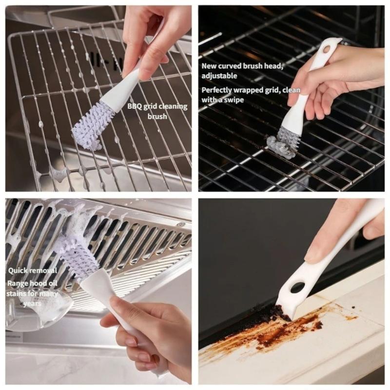 Heavy Duty Grill Cleaning Brush With Ergonomic Handle And Scraper For Barbecue Grill And Kitchen