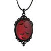 Witchcore Aesthetic Jewelry Vintage Gothic Necklace, Raven Pendant Bat Red Spooky Cosplay Rose Halloween Witchy for Women Everyday Dark Style Necklace