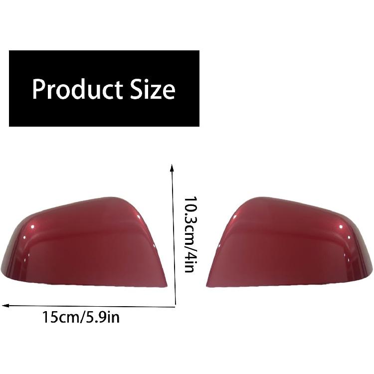 Compatible with Tesla Model Y Side Mirror Cover Replacement 2024, Left & Right Side Rearview Mirror Cover Cap for Model Y Accessories(red)