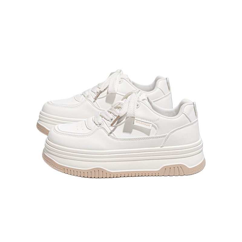 Warrior Classic White Sneakers Casual Fashion Versatile Height Increasing Wear Resistant Non Slip Low Top Skate Shoes Women Sneakers Khaki YF1706