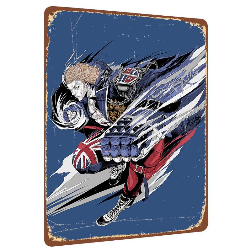 

Custom British Style Dynamic Character Metal Wall Art Decorative Painting for Home Office 20x30cm（7.8x11.8inch）