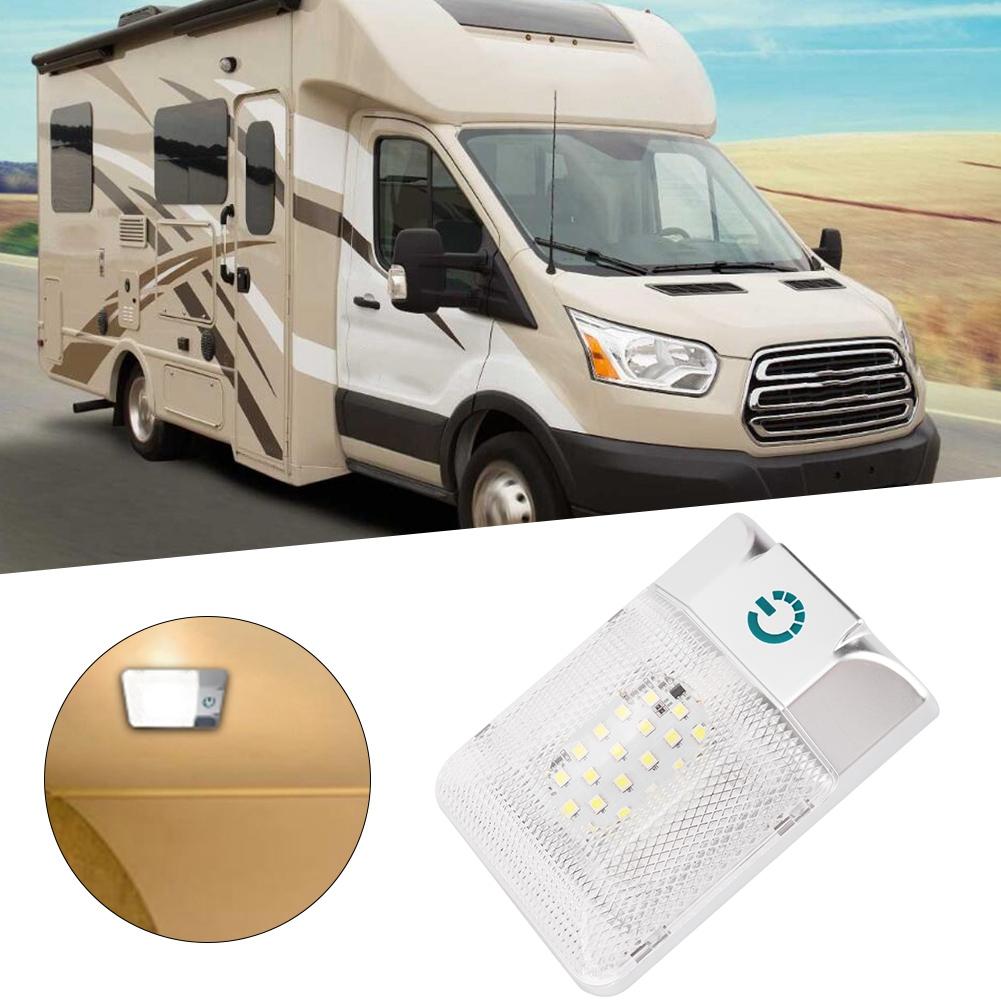 24 LED Boat RV Roof Dome Light With Touch Adjustable Switch White Lamp Ceiling Lighting