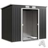 Abrigo de Jardim em Aço Galvanizado 7 x 4 pés, com Kit de Fundação - Cinza Escuro