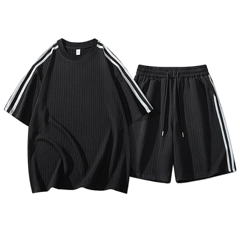 Summer Short-sleeved Sports Casual Suit For Men Thin Two-piece Set