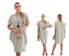 Light Green Women's Dress with Pockets and a Viscose Pendant