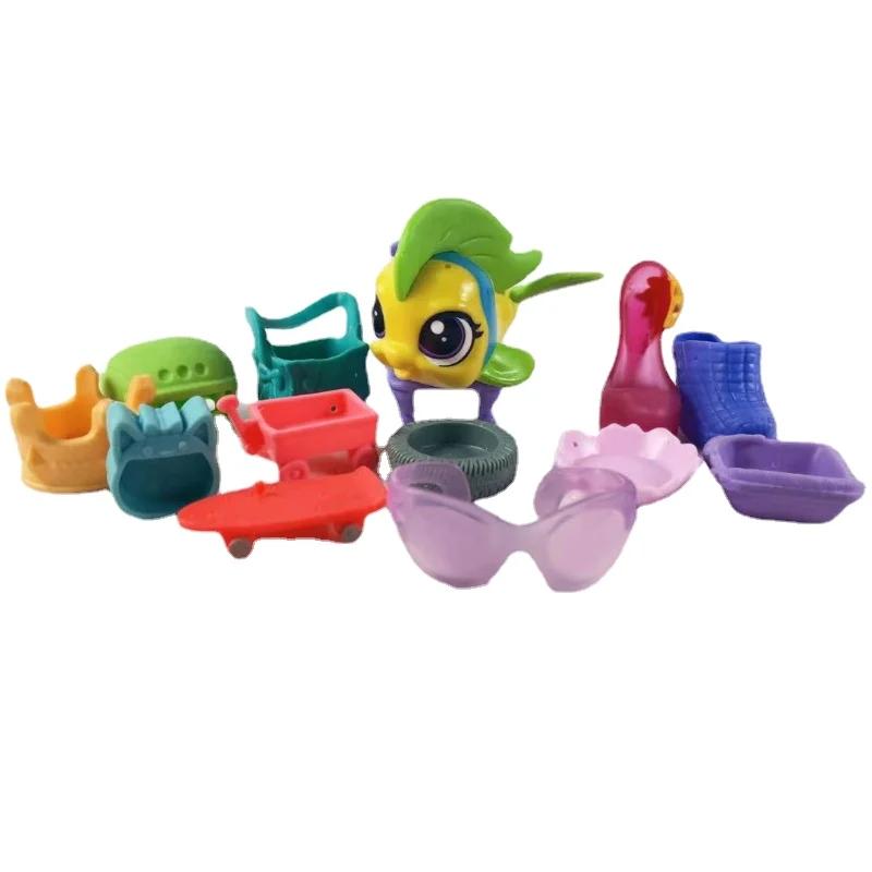 Hasbro Littlest Pet Shop Cartoon Q Edition Animal Mini Stands Short Hair Kitten Dog Cute Big Eye Children's Figures Toy