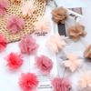 20pcs 5.5cm Chiffon Cluster Flowers Colorful Artificial Flowers For DIY Wedding Party Lace Trim Clothing Gifts Decor Accessories