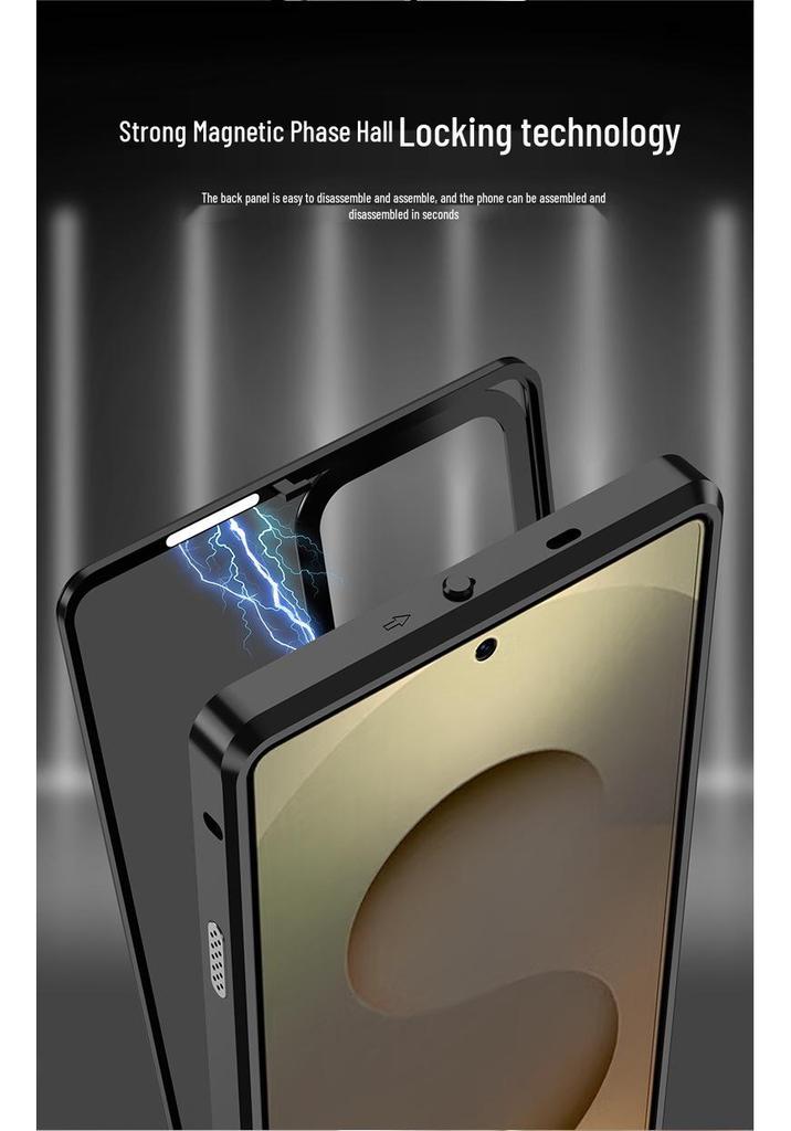 Magnetic Metal Frame Phone Case with Heat Dissipation for Samsung S23 Ultra/S24 Ultra