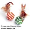 2pcs Cat Toy Pet Rattan Ball Cat Toy Funny Faux Feather Cat Bell Ball Kitten Playing Interactive Ball Toys Pet Supplies