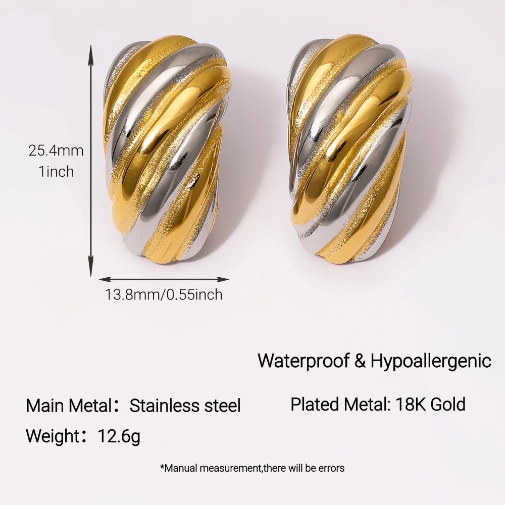 Yingtai 18K Gold Stainless Steel Stud Earrings with Vacuum Electroplating