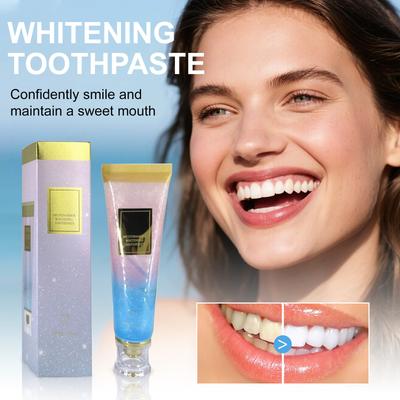 Dentifricio sbiancante, BodyAccel Dentifricio sbiancante intensivo con cura delicata naturale, rimozione profonda delle macchie, Clean Peach, migliora la salute, alito fresco