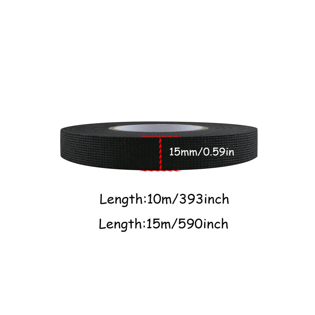 1/3/5 Rolls Heat-Resistant Flame Retardant Wiring Loom Tape 10/15 Meters, for Car Harness Protection, Wide 9/15/19/25mm