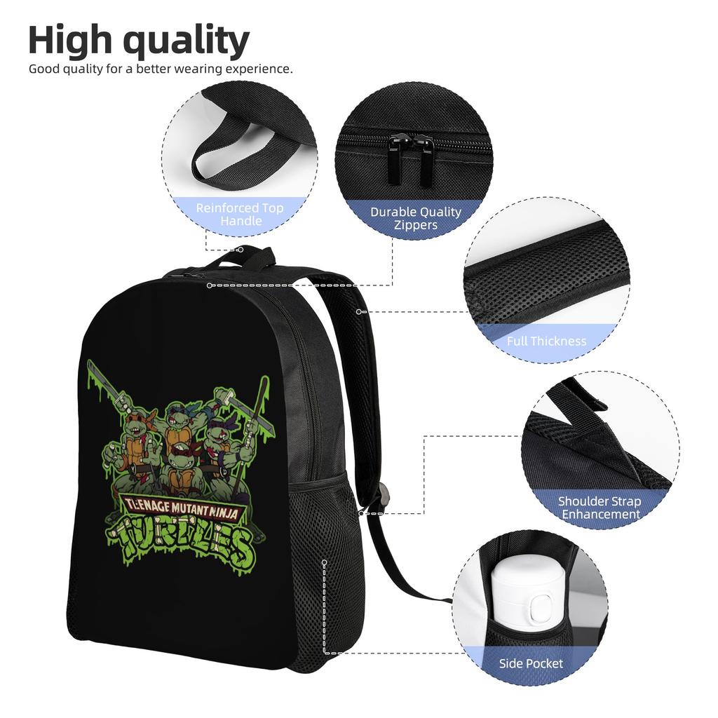 Ninjas Turtles Travel Backpack Men Women School Laptop Bookbag Superhero College Student Daypack Bags