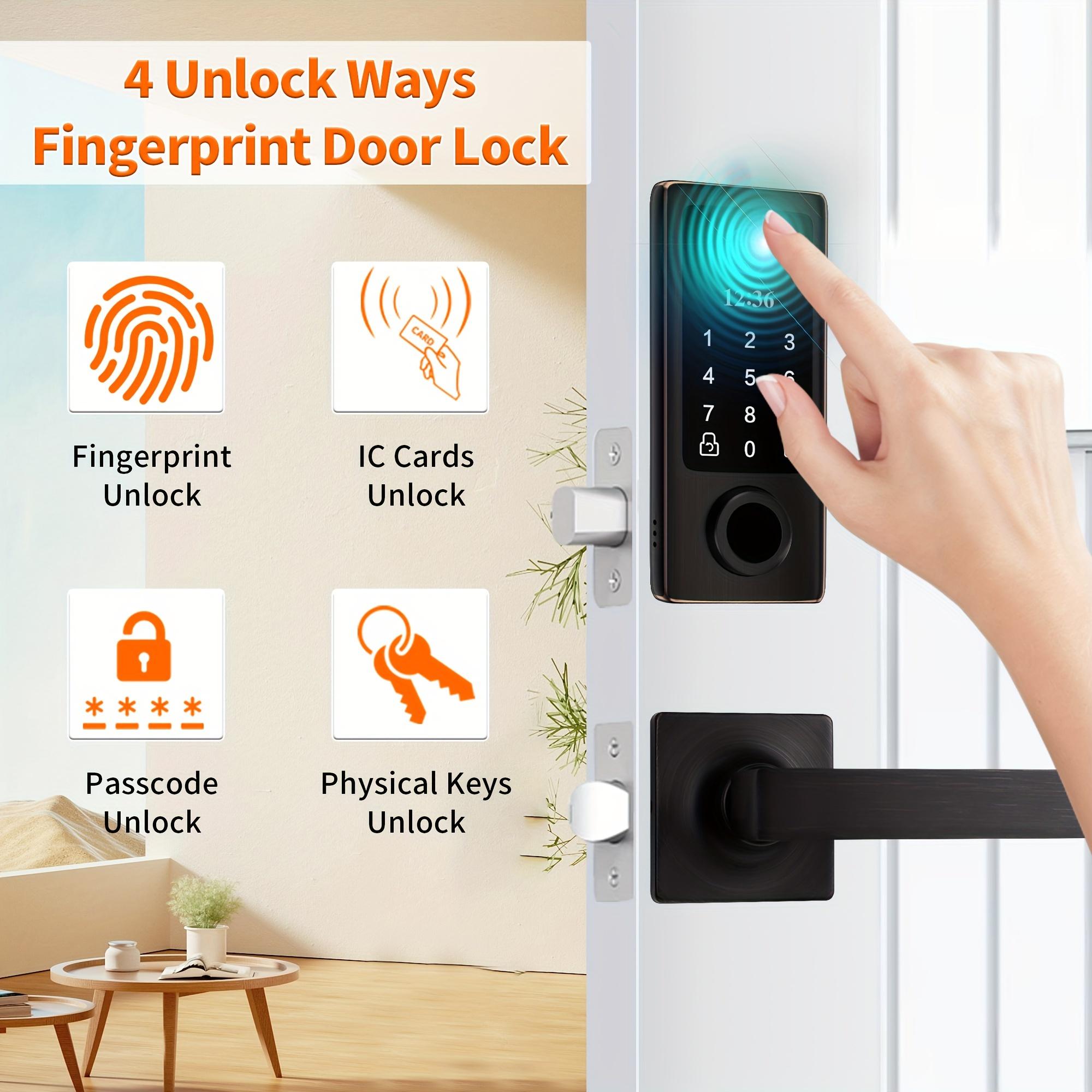 

1шт состаренный бронзовый дверной замок с отпечатками пальцев с 2 ручками уровня, умный дверной замок, дверные замки с клавиатурой, замок для входной двери без ключа с ручкой, входная дверь