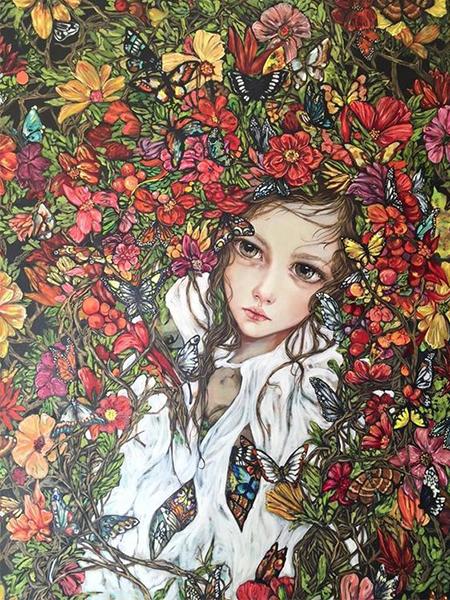 Diy 5d Full Diamond Character Embroidery Square Round Drill Flowers Butterfly Girl Cross Stitch Embroidery Handmade Hobby Gift