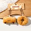 2Pcs Miniature Bread Plushie Keychain Portable Food Themed Bag Accessory Fun Stuffed Toy Bags Pendant for Student