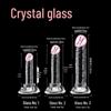 Transparent Long Love Crystal Dildo for Women