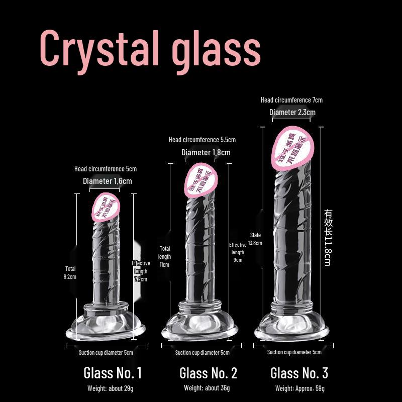 Transparent Long Love Crystal Dildo for Women