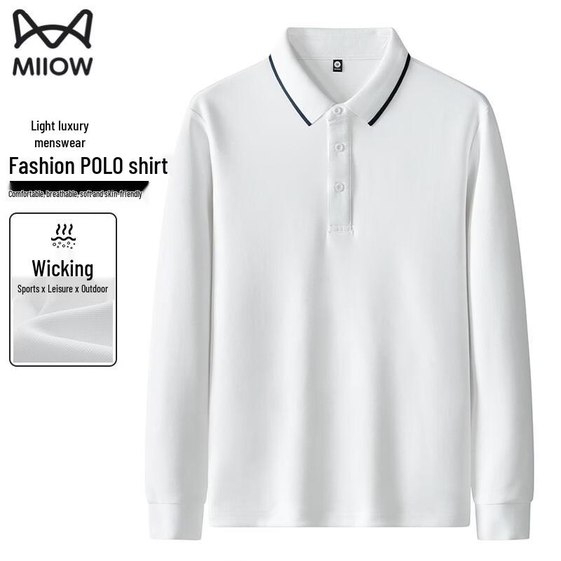 MiiOW Men s 2025 Long-Sleeve Breathable Polo Shirt M