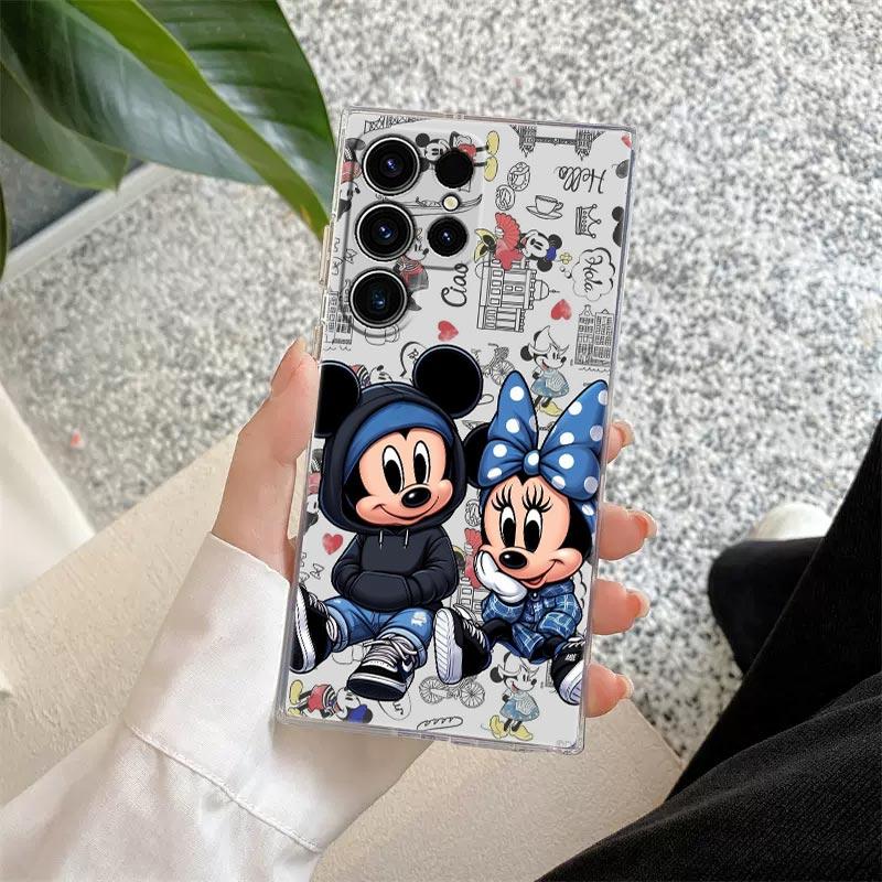 Mickey Minnie Brand Transparent Case For Samsung Galaxy S26 S25 Ultra S24 S22 S26 Plus S20 S23 S21 S25 FE 5G Clear Silicon Cover
