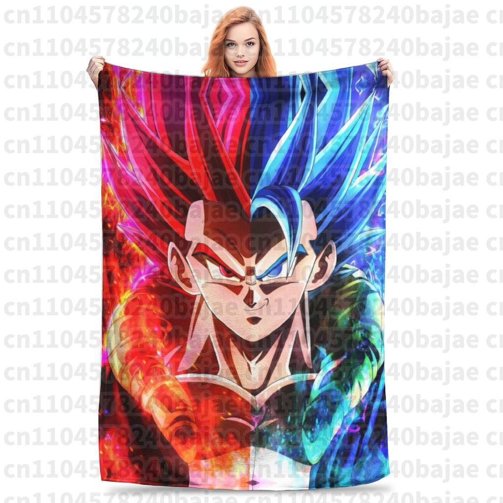 Dragon Ball Z Knitted Blanket Flannel Anime Son Goku Soft Throw Blankets for Bed Bedroom Quilt