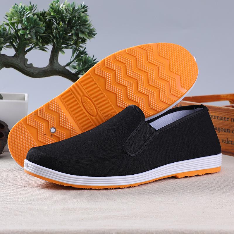 Old Beijing Cloth Shoes Men's Soft and Breathable Beef Tendon Sole One Pedal Street Stall Shoes Injection Molding Work Yellow Sole Single Shoes