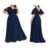 Abito da pendolare in chiffon con filo argentato, ampio e svolazzante, taglie forti, nuovo per la primavera estate, stile europeo americano per donna
