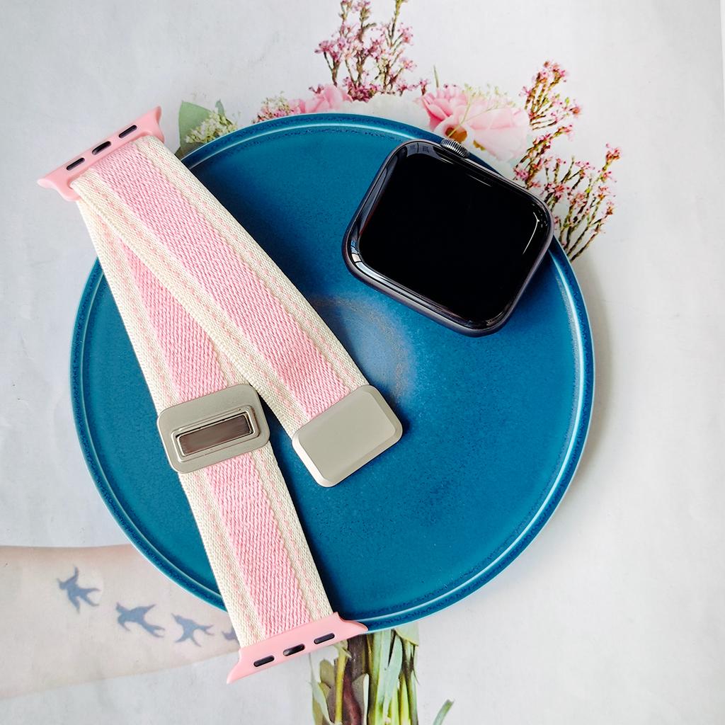 Innovative Magnetic Strap for Apple Watch S10 9 8 7 6 SE Color Nylon Watch Accessories Band for Iwatch 38 40 41 42 44 45 46 49mm