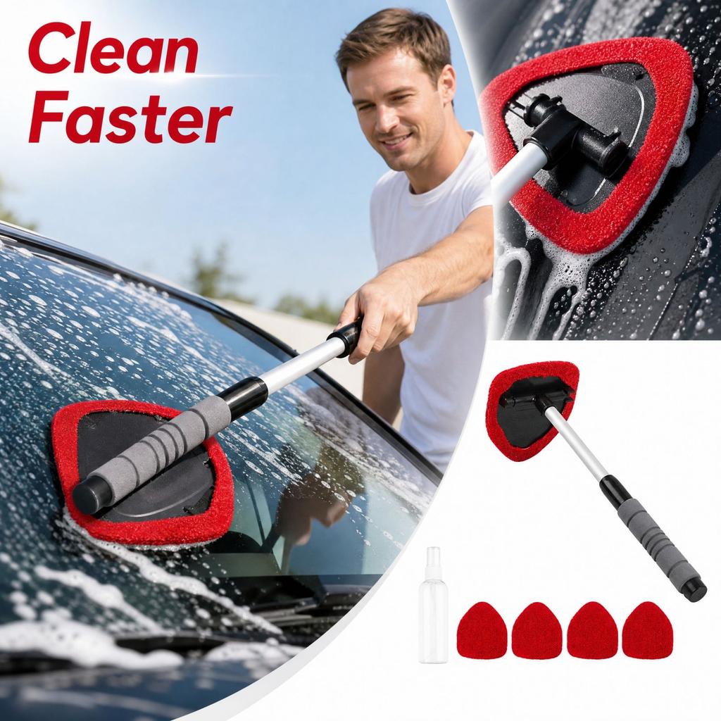 Car Cleaning Brush Set, Extendable 6-Piece Cleaning Kit for