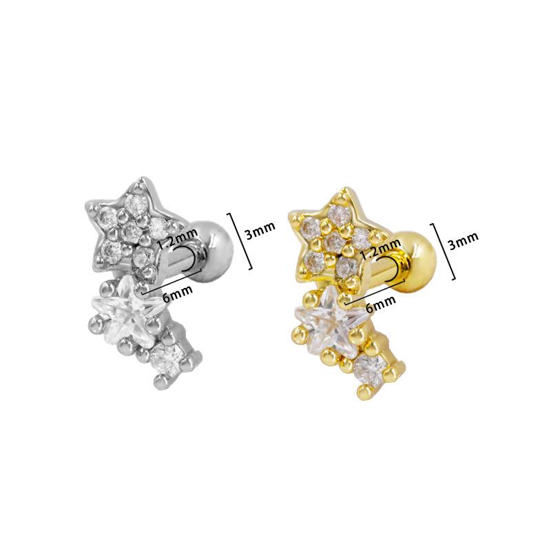 Gaibei 3D Moon Bow Ear Cartilage Studs - European & American Style Jewelry.