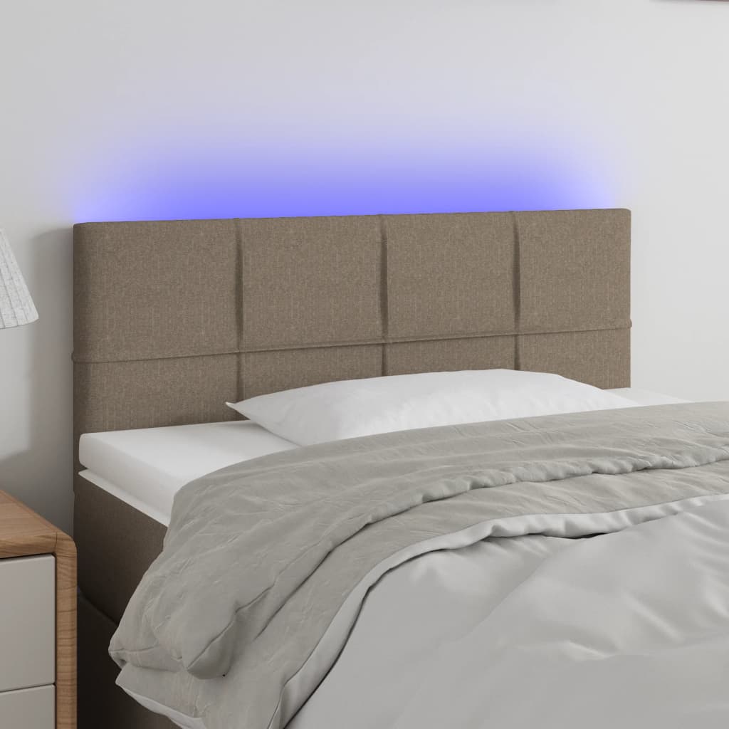 Vidaxl Zagłówek Do Łóżka Z Led, Taupe, 100X5X78/88 Cm, Tkanina