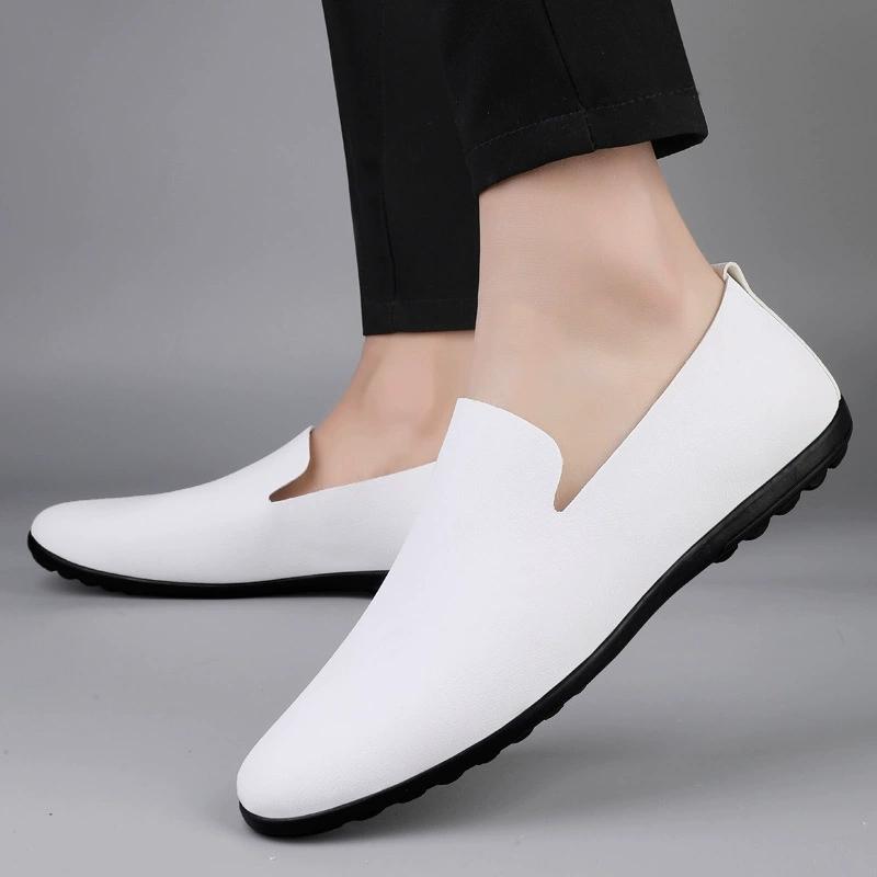 Fashion Black Men Casual Moccasin Shoes Gentleman Youth Trendy Driving Shoes Light Weight Mens Casual Loafers Big Size 38-46