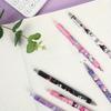 12Pcs Kuromi Sanrio Cartoon Gel Pen Kawaii Hello Kitty Cinnamoroll Melody Stationery with Metal Hook Office Write 0.5mm Black