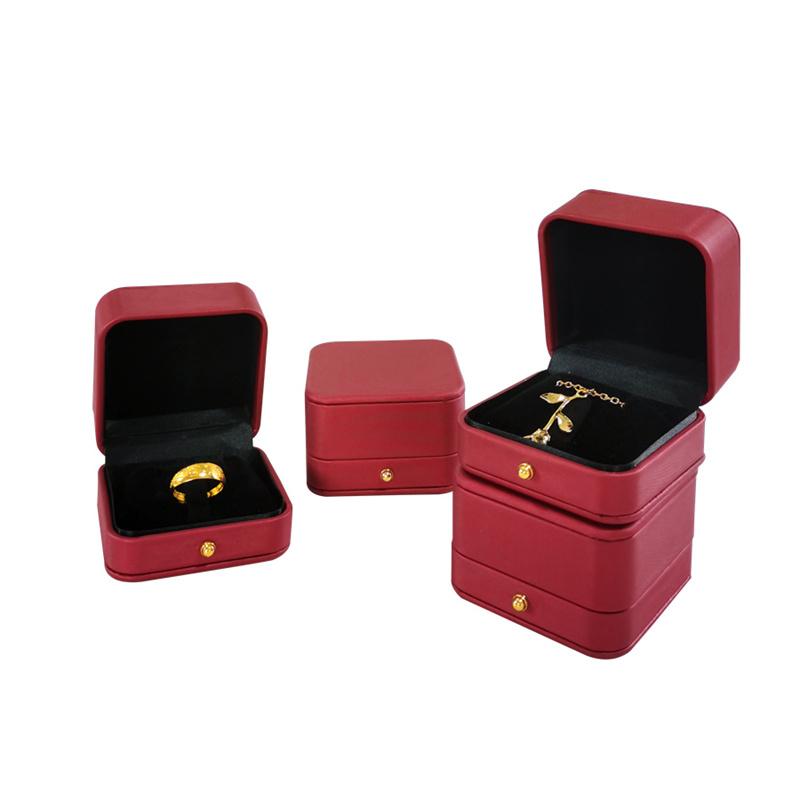 

Brushed Leather Jewelry Storage Box Ring Earrings Display Box Ring Box Wedding Pendant Necklace Jewelry Storage Ring 1pcs
