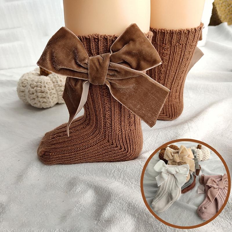 Spring Autumn Girls Short Socks Children Toddler Soft Cute Bow Kids Breathable Cotton Newborn Kids Socken For 0-5 Years
