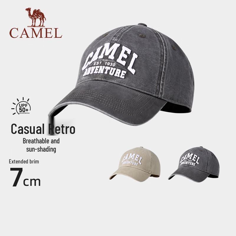 CAMEL Vintage Wide Brim Distressed Baseball Cap One Size
