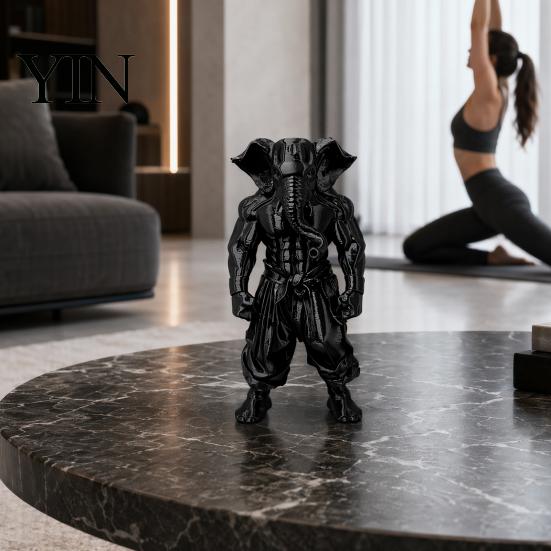 Fitness Enthusiast Gift 3D Printed Elephant Fighter Figurine, Mythical Fighting Style Ornament, Animal Gaming Cabinet Ornament Statue Desk Decor