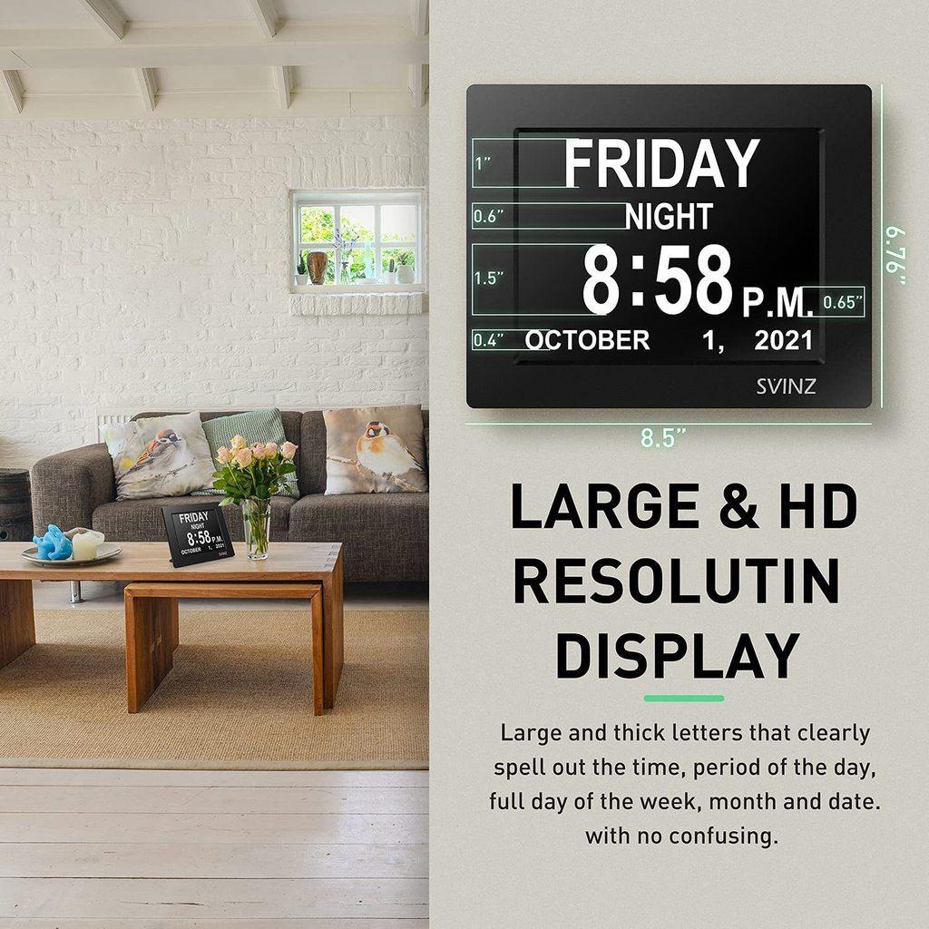 8/10 Inch High Definition Screen Electronic Calendar Clock LCD Digital Clock Machine Elderly Medication Reminder Alarm Clock