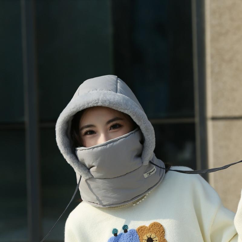 Winter cold-proof men's ear protectors, piled thick scarves, integrated mouth masks, women's electric vehicle thermal cotton hats