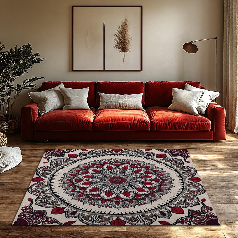 Boho Area Rug Non Slip Washable Indoor Outdoor Carpet Persian Style Home Decor Living Room Floor Mat Modern Abstract Design