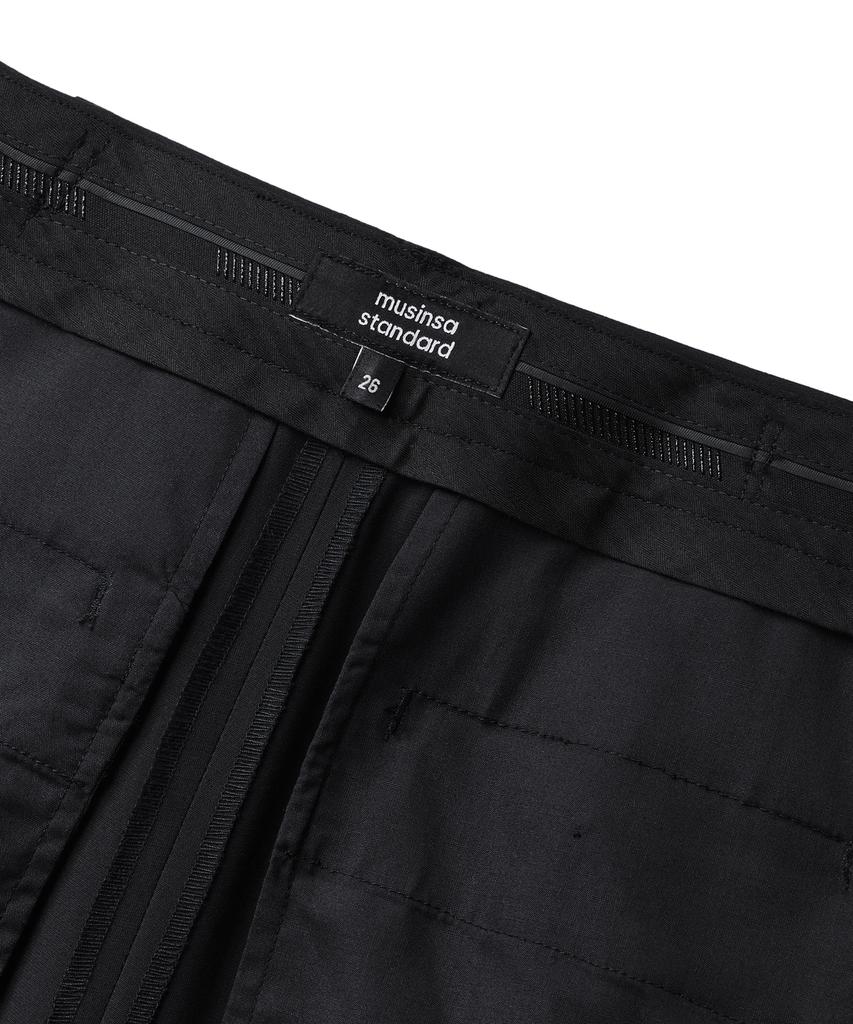 MUSINSA STANDARD WOMAN [Cooltandard] Women'S Straight Hidden Banding Slacks [Black]