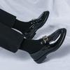 Men's Business Shoes Patent Leather Stone Pattern Mens Dress Loafers Slip-On Round Toe Wedding Party Shoes Size 38-45 Men Flats