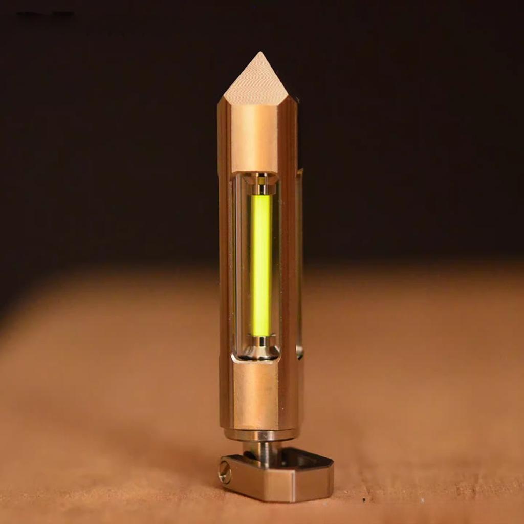 Titanium Tritium Trachea Keychain Self-luminous 25-year Necklace Pendant Removable Nuclear Reactor Tip Design