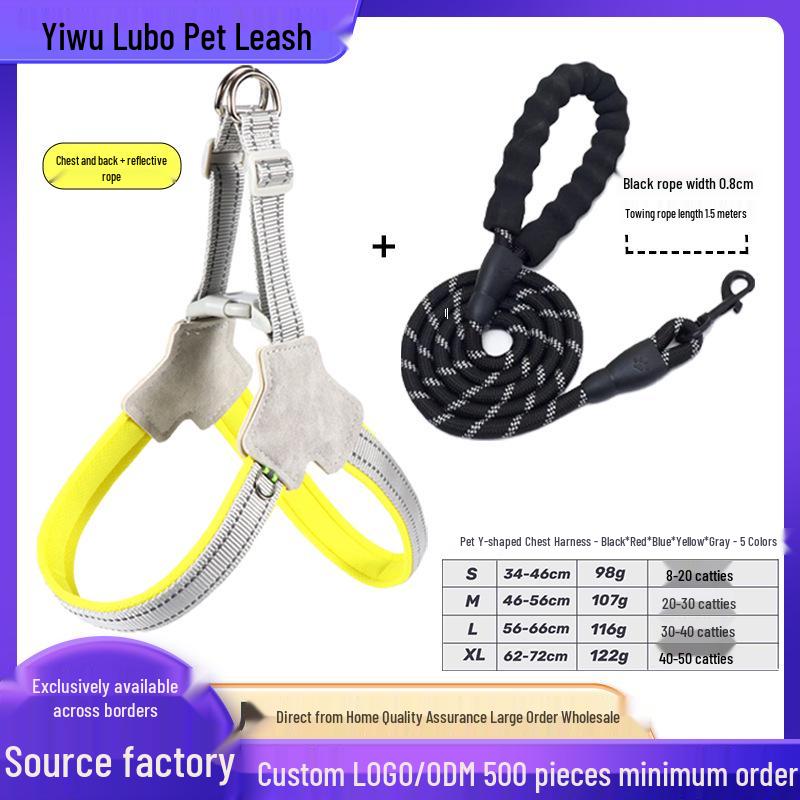 3D Kreslená vesta pro domácí mazlíčky a sada vodítka pro psy a kočky - Postroj odolný proti úniku pro venčení