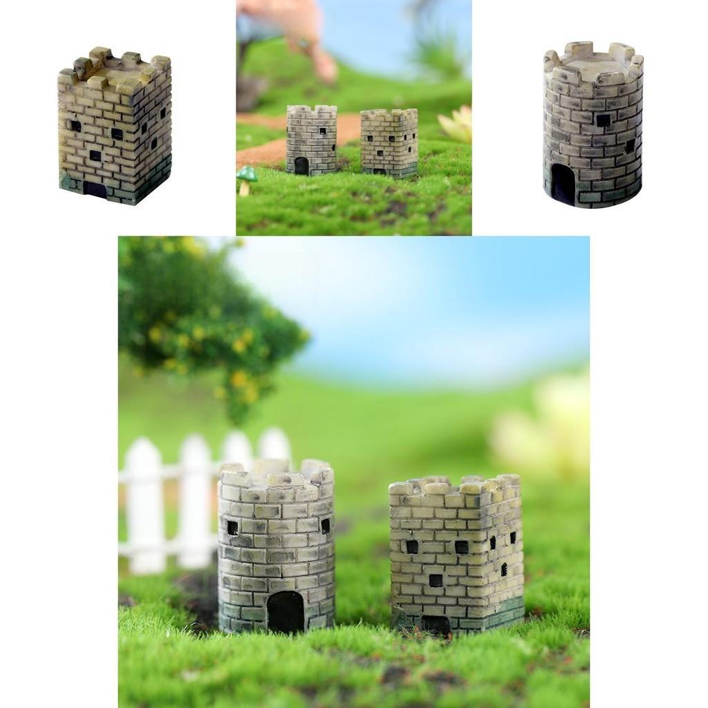 Authentisches Harz Burgmauer Tor Ornament für Aquascaping und Sukkulententöpfe