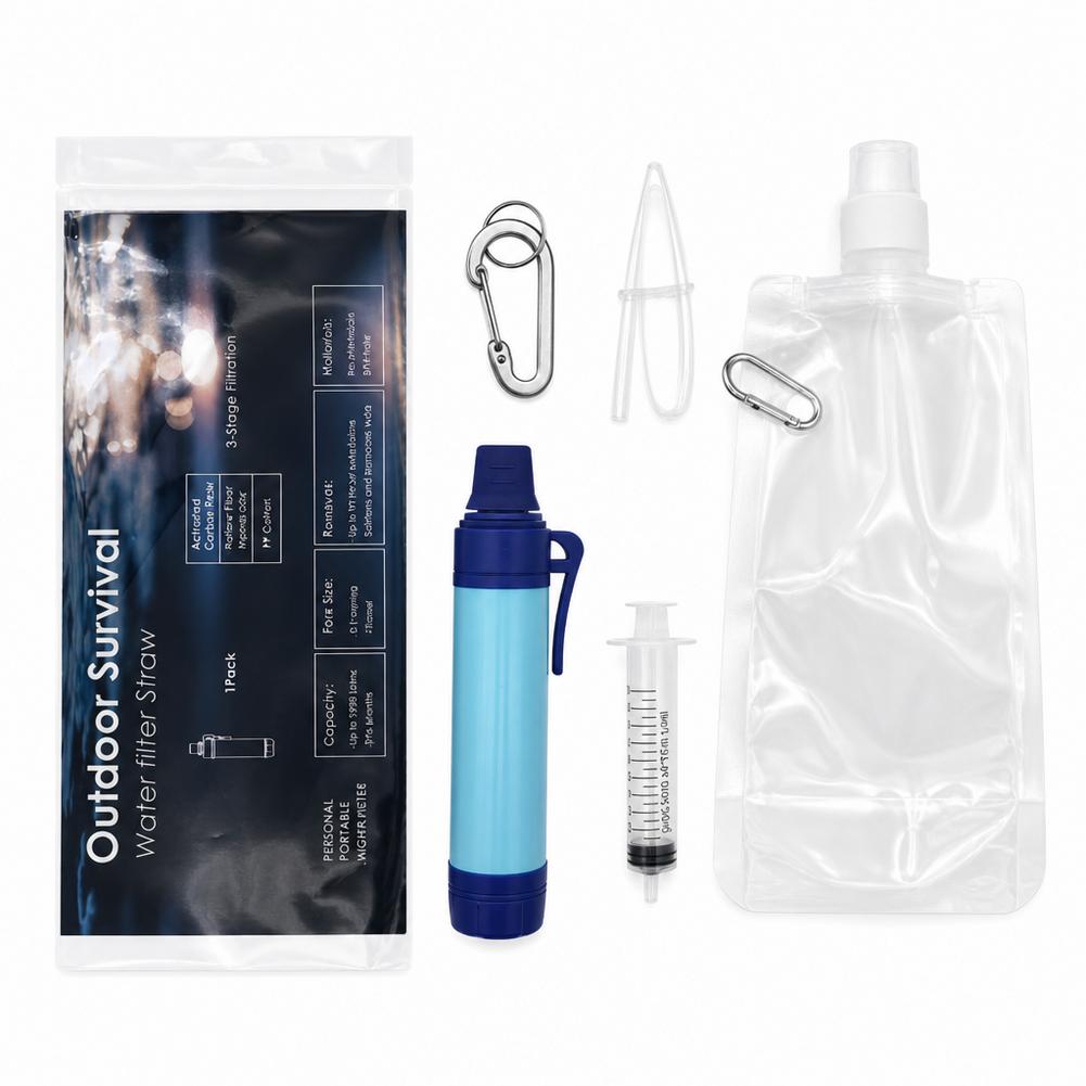 Emergency Portable Water Purifier for Hiking - Survival , Fast Purification, Safe for Natural Water, On-The-Go Essential Gear