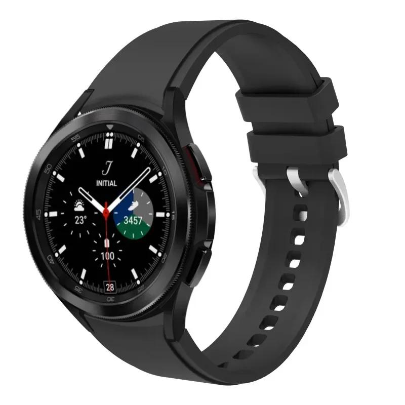Classic Strap For Samsung Galaxy Watch 4 Classic 46mm 42mm 6 43mm 47mm 5 Pro 45mm Silicone Bracelet Correa Galaxy Watch 4 44mm 40mm Band