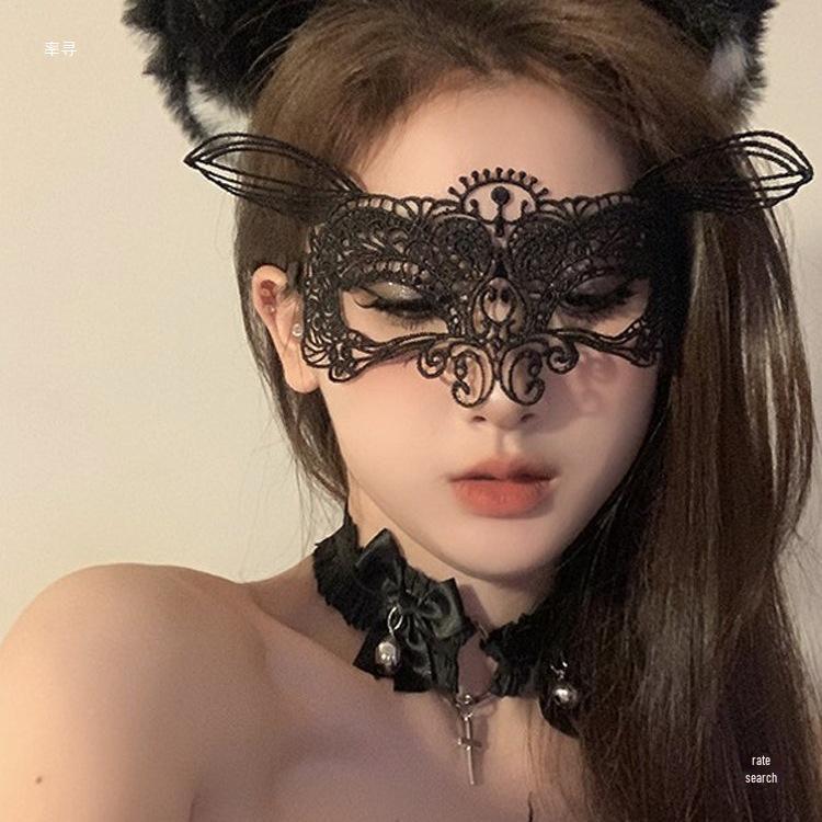 Spitze Feder Maskerade Halbgesichtsmaske für Damen - Abendparty Augenmaske & Kopfschmuck