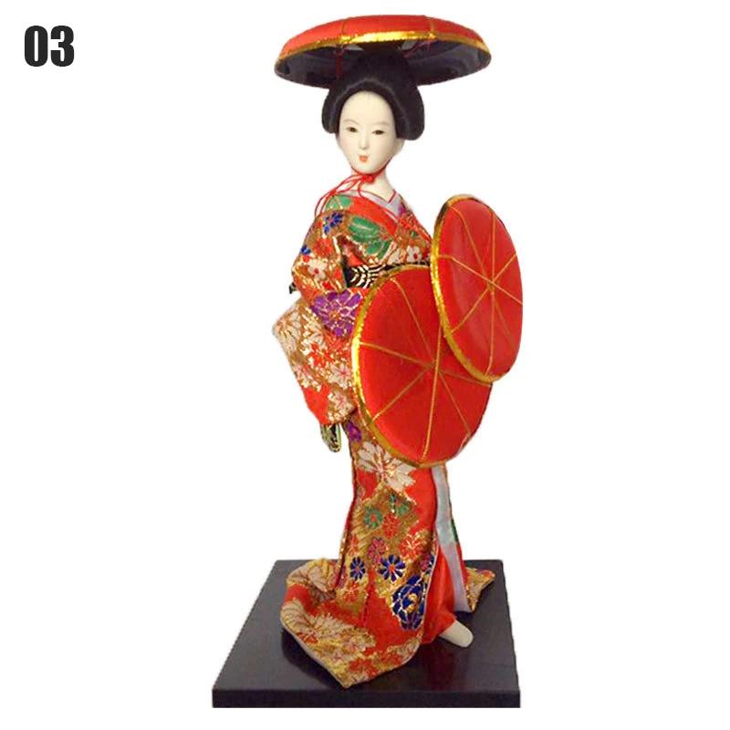 Japanese Geisha Doll Asian Handmade Crafts Kimono Doll Home Table Decor Miniature Figurines Sculpture Collection Gift Creative