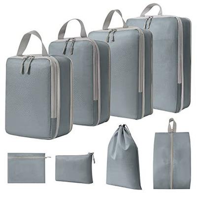 Travel Compression Packing Cubes 8 Set Large Capacity Clothes Organizer Bags Portable Luggage Storage Bags
